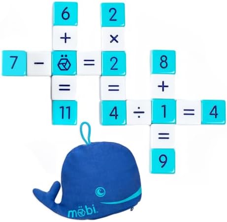 Mobi Educational Math Game - Addition, Subtraction, Multiplication and Division in a Crossword Grid, Numerical Function Tiles, Learning Math Games Kids - for Children Ages 8+ by M%C3%B6bi