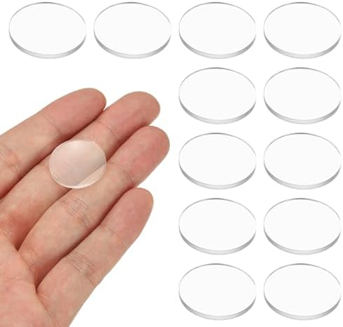PATIKIL 12 Pack Biconvex Lens, 20.6mm Dia. 106mm Focal Length Optical Lenses Magnifier Paperweight Acrylic Double Convex for DIY Office Desk Home Science Experiment Telescope by PATIKIL
