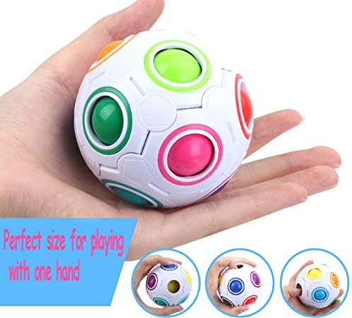 Magic Rainbow Ball Puzzle Fidget Stress Relief Ball Brain Teasers Games 12Holes - Image 5