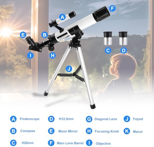 Telescope for Kids & Beginners 40mm Aperture 400mm AZ Mount - Image 5
