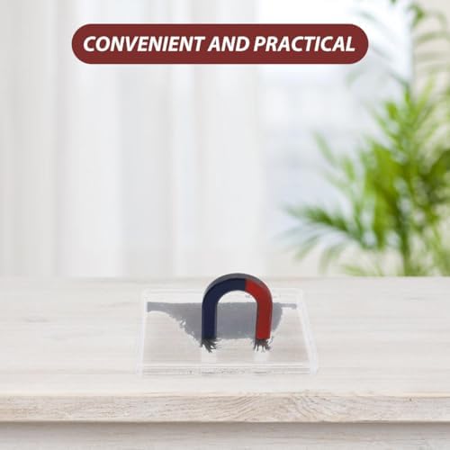 Iron Powder Box for Physics Experiments Magnetic Field Demonstrator for Science Teaching Magnetism Classroom Tool with Magnet 3.70 X 2.75 X 0.47 in for Student Experiments - Image 5