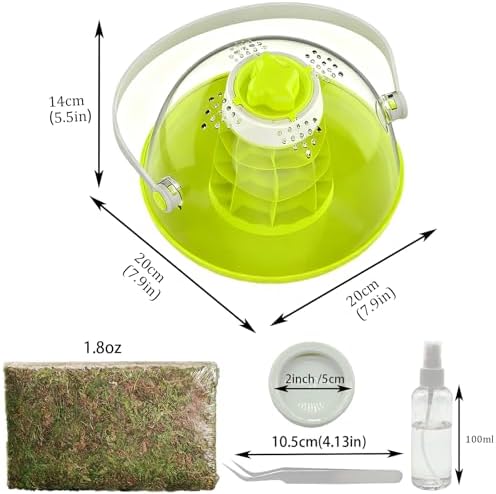 Snail Terrarium Kit Insect Enclosure Bug Terrarium Observation Container Praying Mantis Habitat Breeding Box Micro Habitat Starter Kit for Beetles Spider Small Reptile - Image 6
