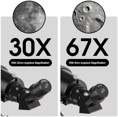 Telescope for Adults, 90mm Aperture 600mm Refractor Telescope for Kids and Beginners, Telescopes for Adults Astronomy with Handbag and Phone Adapter - Image 3