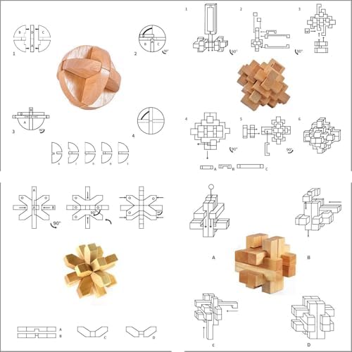 ULT-unite3D Wooden Cube Brain Teaser Puzzle - Image 2