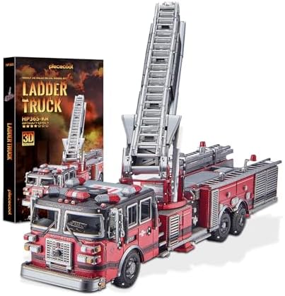 Piececool Metal Model Kits for Adults Ladder Truck 3D Metal Puzzles,DIY Hobbies Building kit Birthday Christmas Day Gifts for Teens 14+ by Piececool