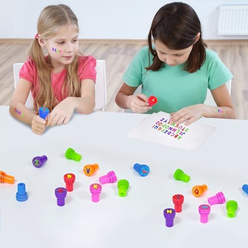 Cinrobiye 24 Pcs Alphabet Stampers Party Favor Set, Cute ABC Letter Stamps for Kids Early Learning, Classroom Rewards, Educational Phonics Toys, Goody Bag Fillers, Preschool Learning Supplies - Image 4