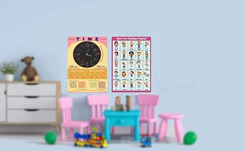 SANTSUN Set of How I'm Feeling Today? & Telling Time Posters for Toddler and Kid.Perfect Educational Tool and Classroom Decorations for Classroom, Homeschool,Teachers and Parents(17x24in) - Image 6