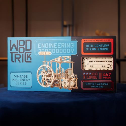 Wood Trick Steam Engine 3D Wooden Puzzles for Adults to Build - Image 5
