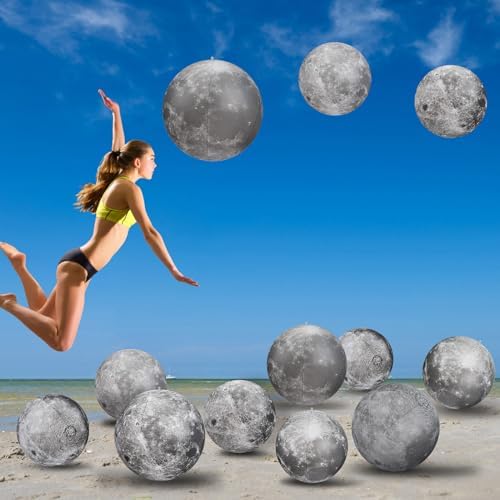 Shappy 12 Packs Moon Inflatable PVC Ball Bulk, 16 Inch, 24 Inch by Shappy