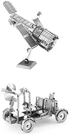 Set of 2 Metal Earth 3D Laser Cut Models: Hubble Telescope & Apollo Lunar Rover by MetalEarth%C2%AE