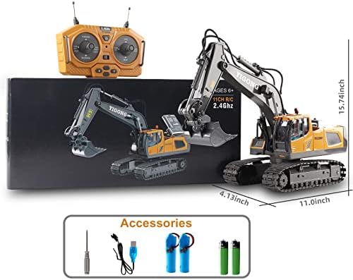Dwi Dowellin Remote Control Excavator Toys for Boys,Construction Rc Excavators for Kids Age 4-7 8 9 10 Year Old,Ideal Toys,Batteries Included - Image 5