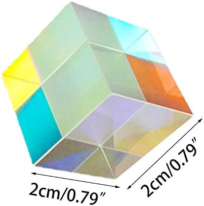 Generic Anhthushop Coloul Combiner Splitter Cross Dichroic Cube RGB Prism Optical Glass Triangular Prism for Teaching Light Spectrum Physics 20mm - Image 2
