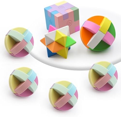 PROLOSO 15 Pcs Puzzle Cube Pencil Erasers Kids Party Favors Classroom Student Prizes Brain Teasers - Image 5
