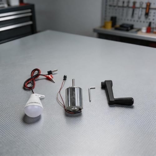 DIY Breeze Wind Turbine and Hand Crank Permanent Magnet Generator Kit, 12V 80W Output, Metal and ABS Construction, Includes Motor, Bulb, Fan or Crank Options, Supports Home or Outdoor LED Lighting - Image 6