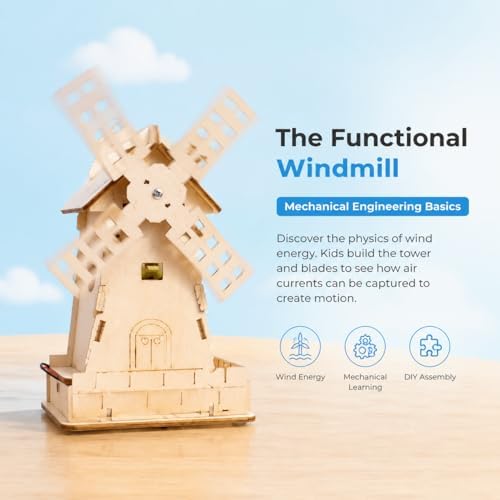 STEM 4-in-1 Building Kit for Kids Ages 6-12 | DIY Engineering Projects - Build a Windmill, Lamp, Binoculars & Birdhouse | Educational Toy Gift for Boys & Girls - Image 2