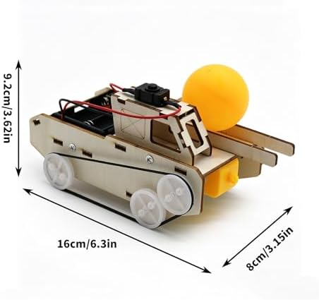Classroom Science Toy Tracked Vehicle Assembly with Circuit Layout Track Bands Wheel for Group Demonstration Wooden Car Project Science Toy Vehicle Model Track Wheel Assembly Classroom Activity Maker - Image 3