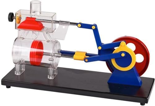 Dual-Push Steam Engine Principle Model, Transparent Cylinder Piston Motion Demonstrator, Physics Mechanical Structure Working Rule Teaching Experimental by Unknown