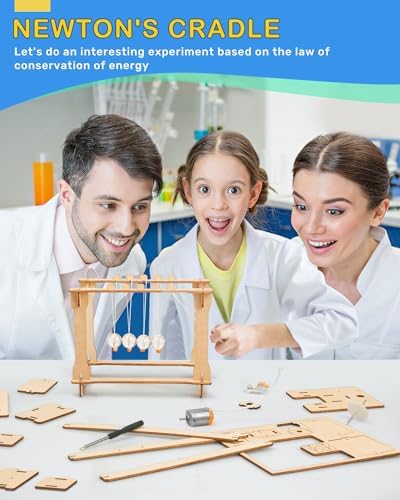 Poraxy 6 in 1 STEM Projects for Kids Ages 8-13, 3D Puzzles for Ages 8-13, STEM Building Sets 6-8, Electronic Science Kits Wood Car Crafts Birthday Gifts for 7 8 9 10 11 12 13 Year Old Boys Girls - Image 2
