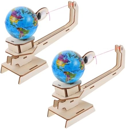 2 Sets Gravity Physics Experiment Kit Wooden Earth Moon Models by Abaodam