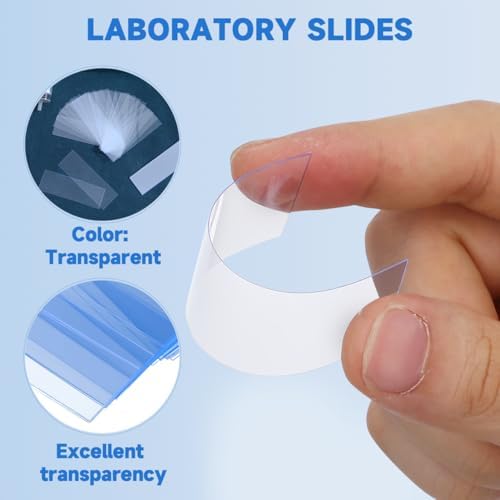 Kichvoe Plastic Blank Microscope Slides Pre-Cleaned Laboratory Slides for Urine Tests Chemical Analysis Science Lab and Education Clear Optical Slides 2.95 X 0.98 X 0.03 in Single-Use - Image 5