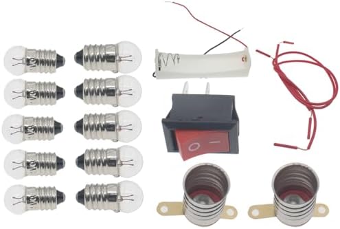 1set Electrical Circuit Experiment Kit White DIY Physics Electric Circuit Learning Starter Kit (Bulb Rated Voltage: 1.5V) by OZXNO