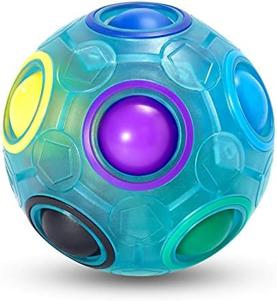 Vdealen Magic Rainbow Puzzle Ball, Fidget Ball Puzzle Brain Teaser Fidget Toy for Boys & Girls- Birthday Party Easter Valentines Christmas Stocking Stuffers for Kids Teen & Adults(Blue) by Vdealen