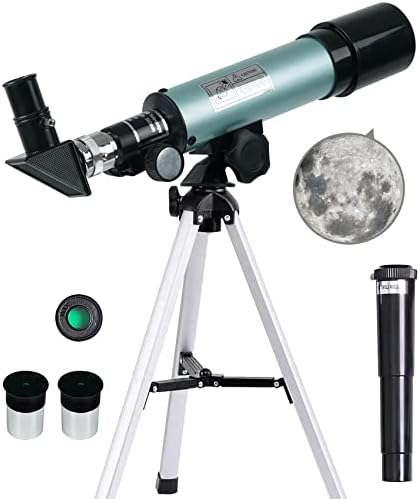 Kids Telescope - 360/50mm 90X Zoom HD Monocular Space Telescope with Tripod for Kids/Adult/Beginners (Blue) by mijiaowatch