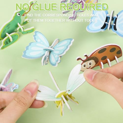 LOMIMOS Educational 3D Cartoon Puzzle,3D Cartoon Jigsaw Creative Learning Model for for Boys & Girls Art DIY Craft Gift Decor (Insect) - Image 4