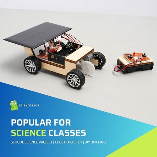 Solar-Powered Car V1, Wooden STEM Kit with Wireless Remote Control for Boys and Girls, Hybrid Powered by Solar Power and Batteries, Educational Motor Toy Gift for Kids Aged 8-12 - Image 6