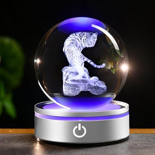 IFOLAINA Tiger Lovers Gifts for Men Women 3D Crystal Ball by IFOLAINA