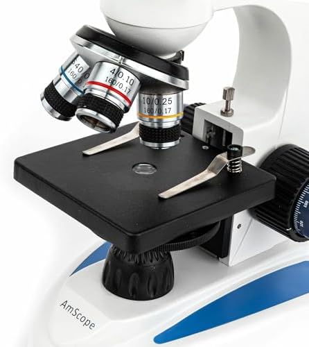 AmScope Rotating Monocular Compound Microscope, 40X-1000X Magnification - Image 3