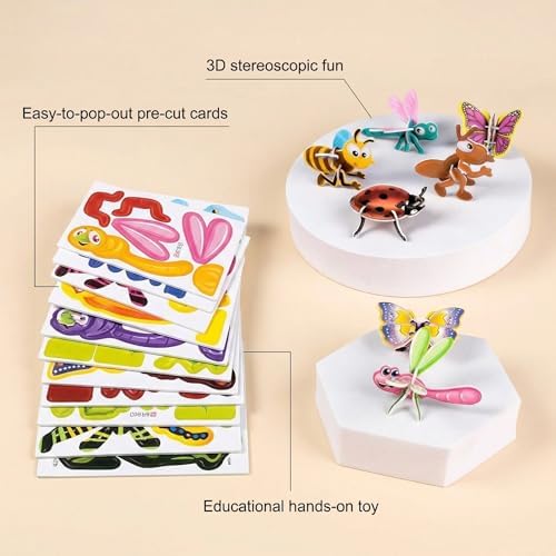 25 Pack 3D Insect Puzzles for Kids, Educational DIY Paper Craft Kit, Fun STEM Activity for Boys Girls, Classroom Prizes & Party Favor Gift - Image 2