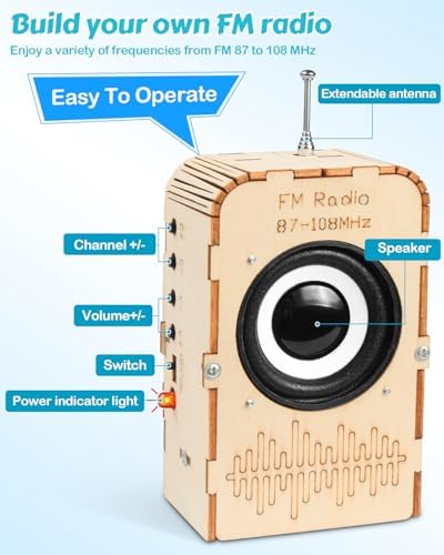 Poraxy Science Kits for Kids Age 8-12, STEM Toys for 8-13, Build Your Own Bluetooth Speaker Radio, Engineering Electronics DIY Set, Birthday Gifts for 9 10 11 14 15 16 Year Old Teen Boys Girls - Image 3