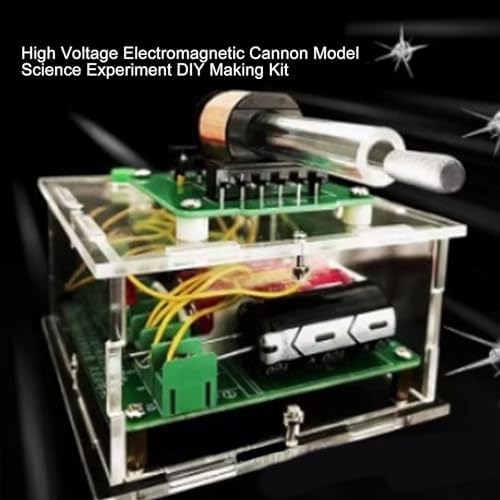 High Voltage Electromagnetic Cannon Spark Arc Generator DIY Kit Handheld Coil Toy Portable Mini with Acrylic Teaching 100V - Image 3