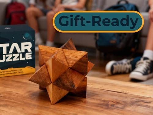 BSIRI Adults Games Gifts Wooden Star Cube Puzzle Game Brain Teasers of the Logic Game Adults Seniors and Teen to Challenge Puzzles for Fun Entertaining Things and Fun Tools of Parents - Image 4