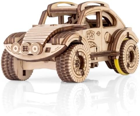 EWA Eco-Wood-Art Pocket Buggy - 3D Wooden Puzzle Mechanical Model Kit DIY Wood Construction Set by EWAEcoWoodArt
