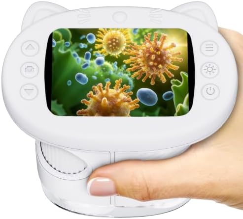 WINWEND Pocket Kids Microscope 1000X Handheld Microscope for Photo and Video Portable Science Kits STEM Toys – Christmas/Birthday Gifts for Girls & Boys Ages 3-12(White) - Image 2