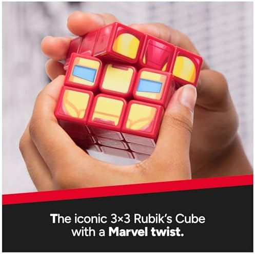 Rubik’s Cube, Iron Man Cuber, Marvel Collectible Fidget Toy & Desk Decor, Challenging Brain Teaser for Fans of Marvel Rivals & Action Movies, for Ages 8 & Up - Image 3