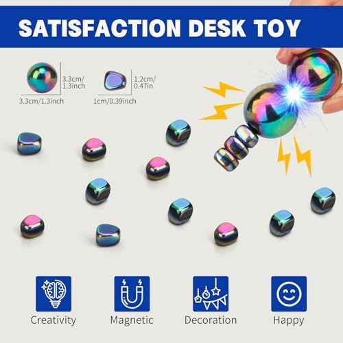 Magnetic Stones Rock Fidget Toys for Adults, 500g Smooth Ferrite Putty Stones Replacement Magnet with Fiber Case for Ferrite Putty, Desk Toy Magnet for Whiteboard Office Kitchen - Image 4