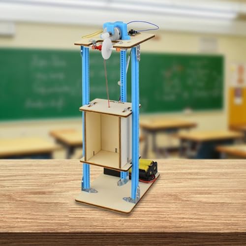 Kids Elevator Toy DIY Model Building Kit Science Experiment Kit Educational Material Package Wood Suitable for School Teaching Home Experiments Gift - Image 2