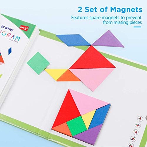 Vanmor Magnetic Tangram Puzzle for Kids, Montessori Quiet Travel Game - Image 4