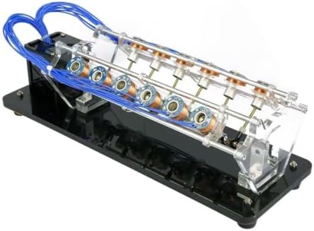 V4Cylinder Solenoid Electromagnetic Engine,4 Coil Engine Model with Led & Ball Bearings, for Science Physics Teaching Experiment Tool College Education Model(12hole) by Unknown