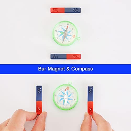Science Magnet Kit for Kids Include Bar/Ring/Horseshoe/Compass/Magnetic Car - Image 2