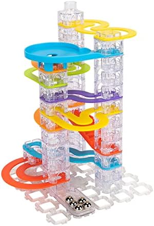 Fat Brain Toys Trestle Tracks Builder Marble Run Set, 73-Piece Modular Marble Track, STEM Toys for Kids, Fun Science Kits for Girl and Boy Ages 8-13+ by Unknown