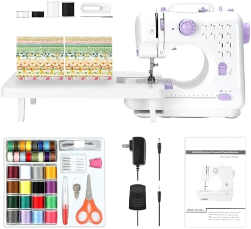 Sewing Machine with Extension Table and Sewing Kit for Beginners by Unknown