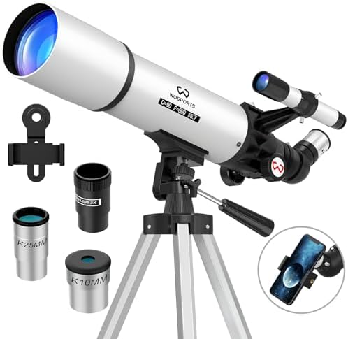 90mm Telescope for Adults High Powered, Magnification 180X by WOSPORTS
