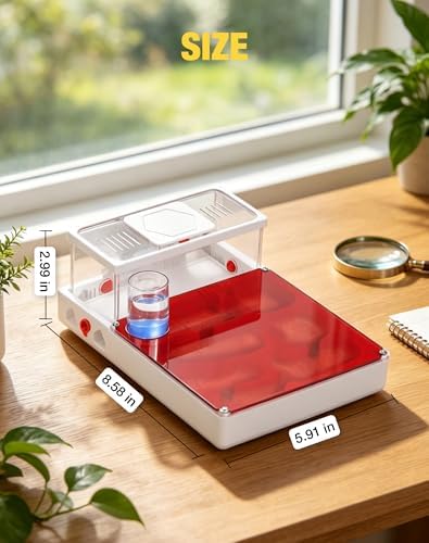 Ant Terrarium Kit, Ant Habitat with Large Viewing Window, 3D Printed Escape Resistant, Red Cover, Water Tower, 3 Expansion Ports and Spacious Foraging Area for Ant Keeping Beginners & Hobbyists - Image 6