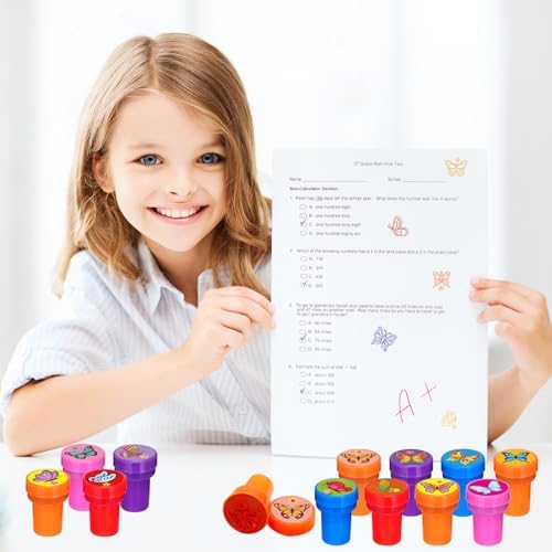 Cinrobiye 24 Pcs Butterfly Stampers Party Favor Set, Cute Butterfly Stamps for Kids Birthday Party, Classroom Rewards, Carnival Prizes, Goody Bag Fillers,Themed Party Supplies - Image 5