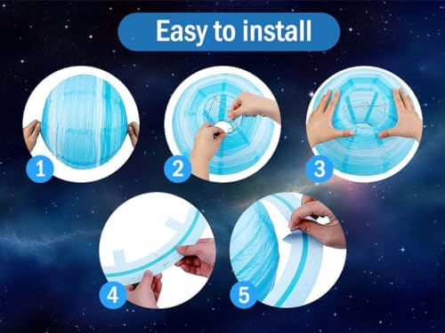 Anlising 8PCS Space Paper Lanterns, Hanging Paper Lanterns, Planet Lanterns Decoration, Hanging Galaxy Planets Decor, Space Theme Decor Children Birthday Party Decor (30x30CM) - Image 6