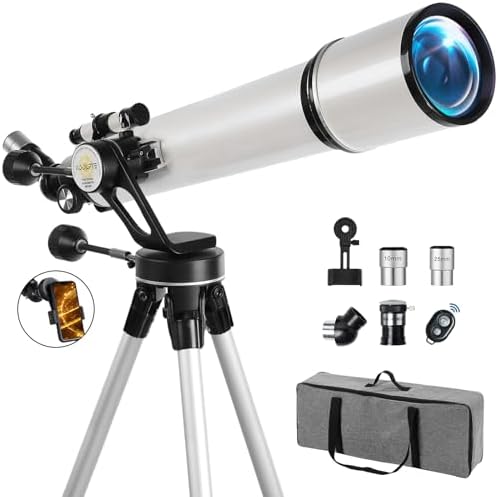 Koolpte Telescope for Adults, 90mm/700mm Vertisteel AZ Refractor, White by Koolpte